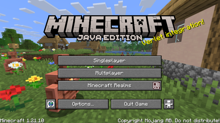 main menu of minecraft java edition version 1.21.10
